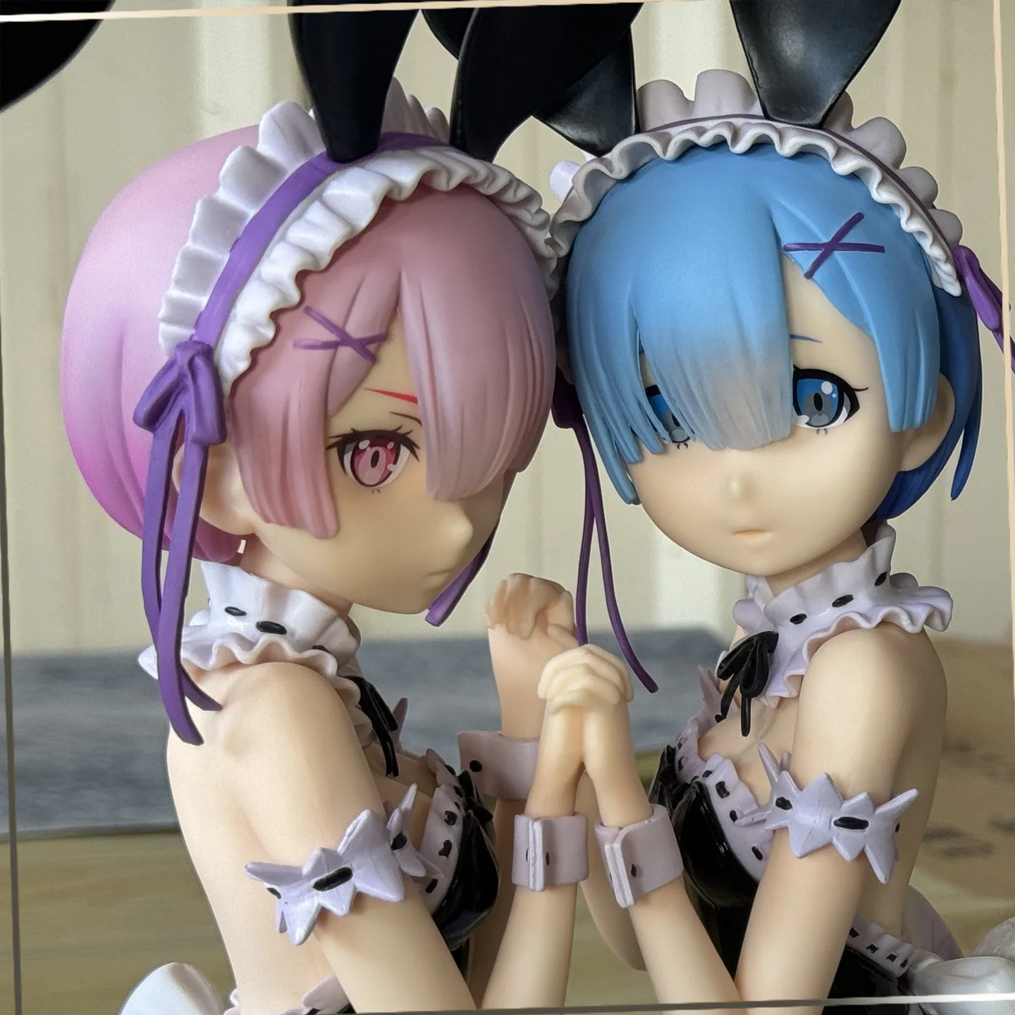 Figurine d'anime Manxiang MX Rem Ram Re Zero, échelle 1/4, pose accroupie, fille lapin, modèle de collection pour adultes.
