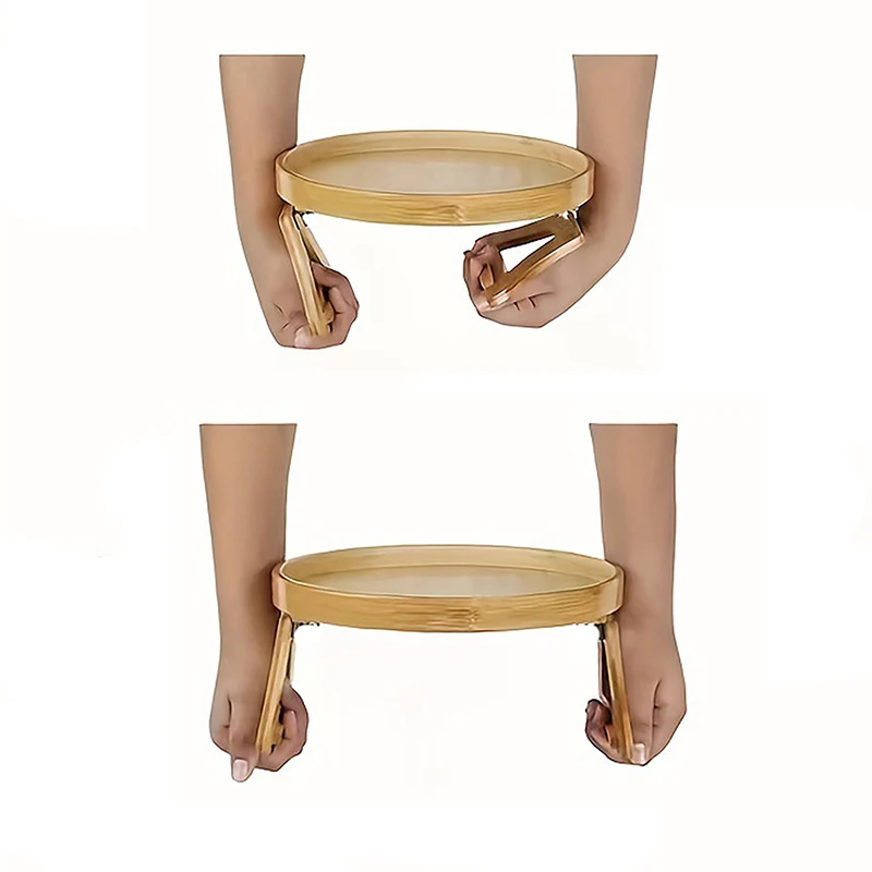 1Pc Bamboo Sofa Tray Table Sofa Armrest Clip-On Tray Sofa Tray Practical TV Snack Tray For Remote Control Coffee Snacks