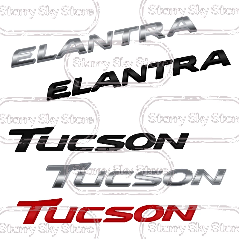 Dla Elantra Tucson Santa Fe Sonata Lettering Emblem I30 I10 I20 Ix25 Ix35 N Line Car Metal Badge Logo Body Decals Rear Sticker