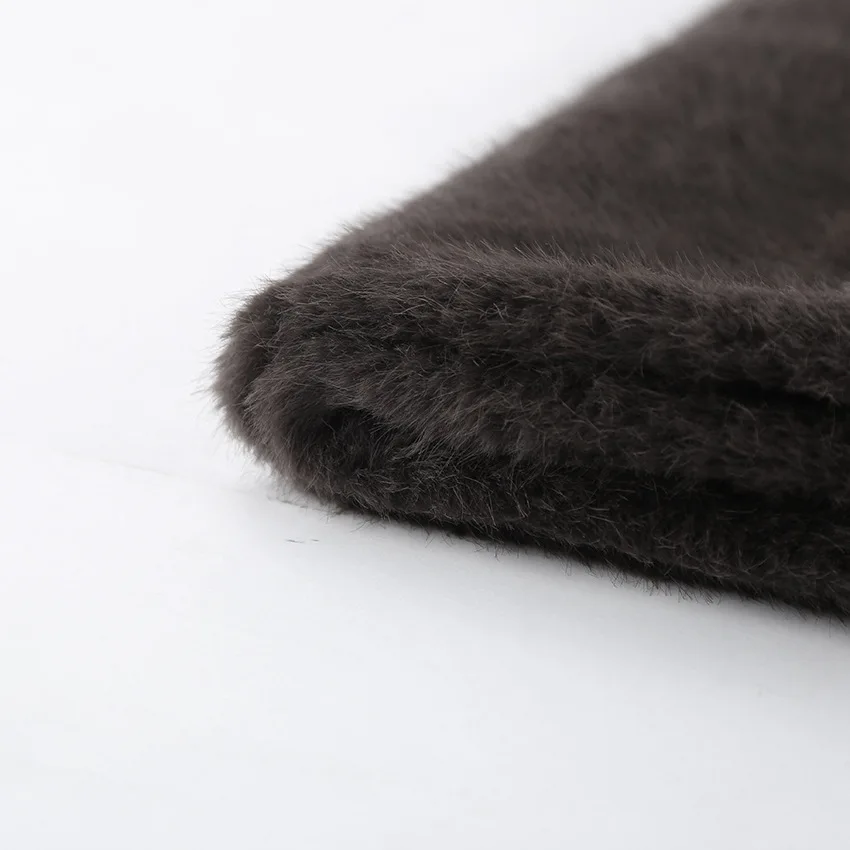 Women Faux Mink Fur Vests Coats Solid Fur Jackets Lace Up Cotton Linen Turtleneck Sleeveless Loose Fit Casual 2026 Autumn Winter