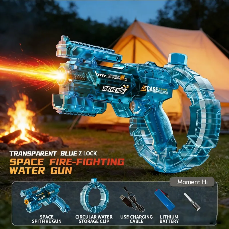 

Автоматический электрический водяной пистолет-бластер с высоким давлением и функцией всасывания воды, летняя уличная пляжная игрушка для детей и взрослых