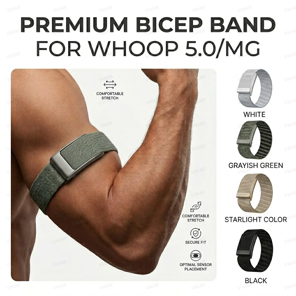 

Resistant Bicep Band compatible with the Whoop 5.0/MG one+peak Breathable Nylon Strap for Arm Bicep Bands for Whoop 5.0MG