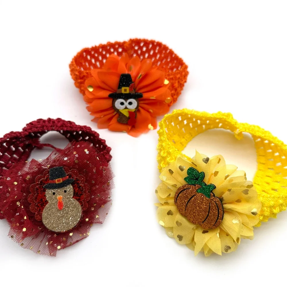 30/50 Stück Herbst-Haustierkrawatten mit elastischem Band, Fliegen für kleine, mittelgroße und große Hunde, Thanksgiving-Fliegen, Haustierpflege-Zubehör – Detail 6