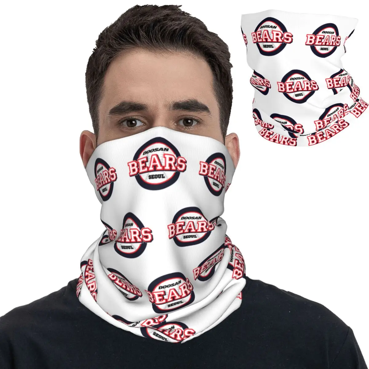 Doosan Bears Bandana Neck Cover Printed Baseball Team Sport Lover Balaclavas Wrap Scarf Multi-use Headband Fishing Men Women