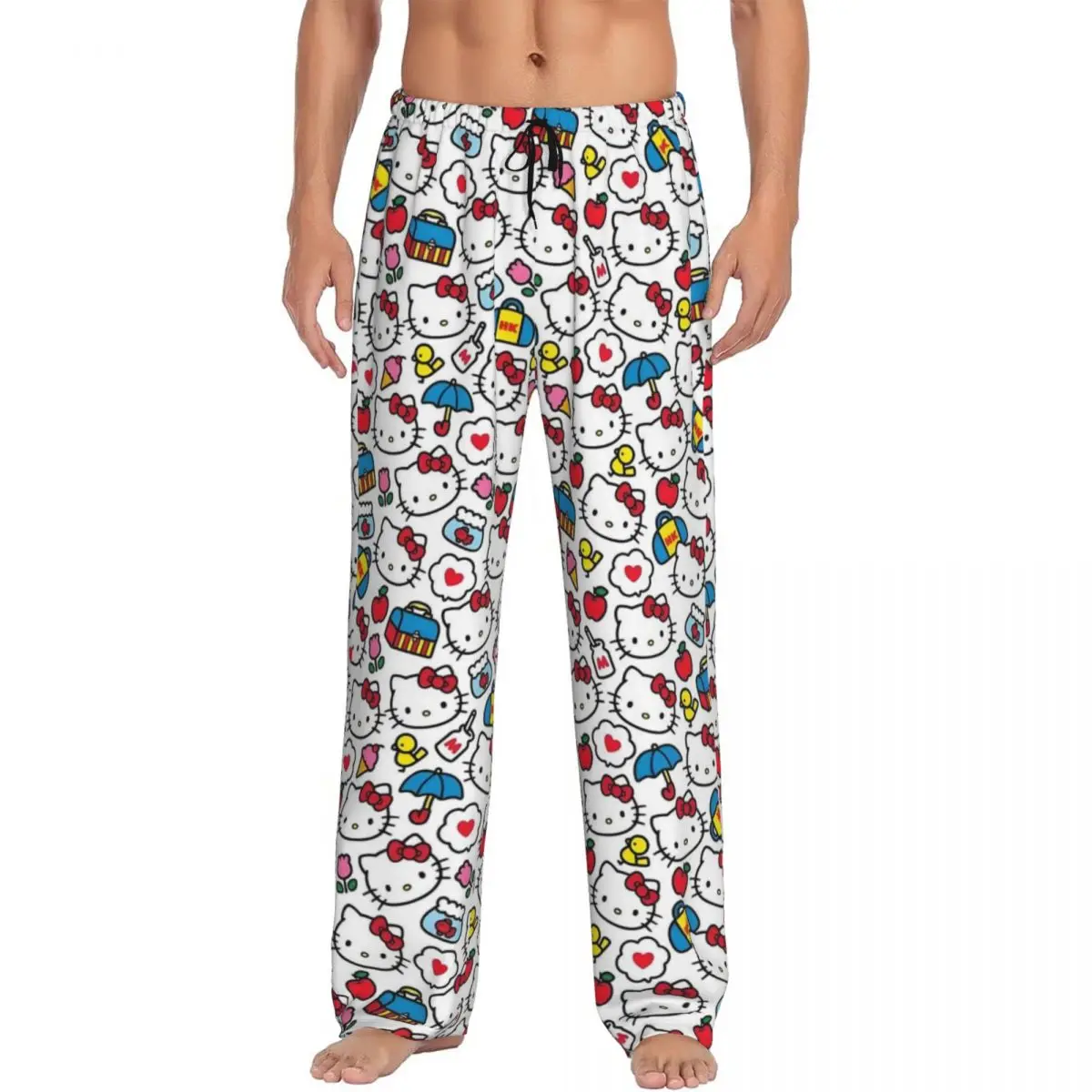 

Custom Hello Kitty Pajama Pants Men's Sleepwear Lounge Sleep Bottoms Stretch with Pockets