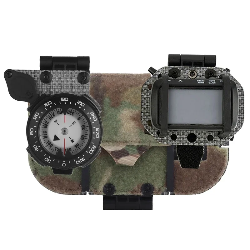 Tactical Survival Compass with GPS Holder, Outdoor Camping Militar Hunting Vest Plate Carrier Phone Folded Navigation Board