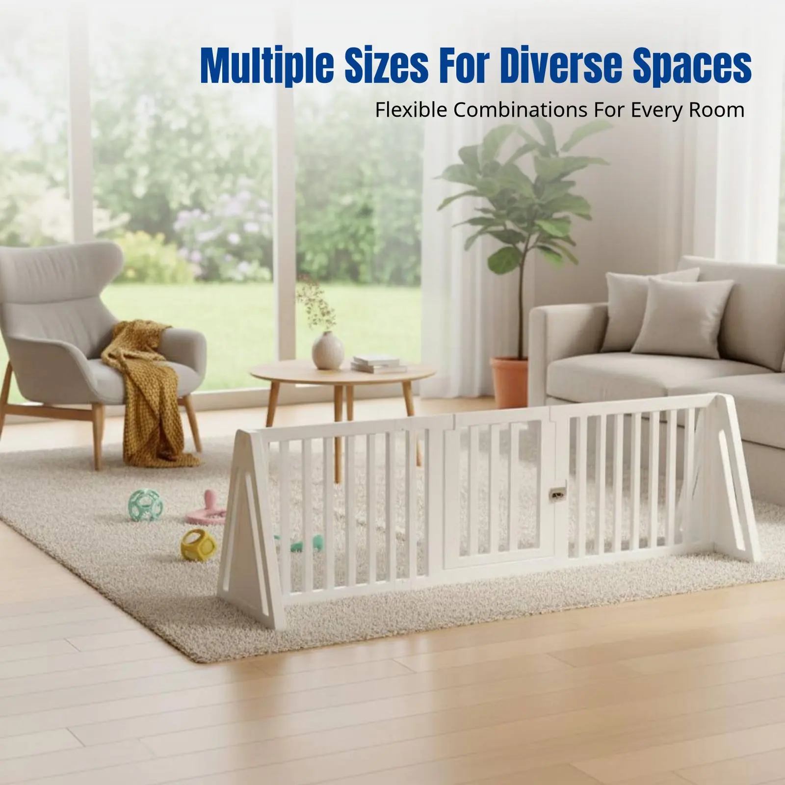 Infant Fence, Single-Sided Playpen, Home Living Room Toddler Barrier, Upgraded Triangle Base, Multiple Sizes, Random Color