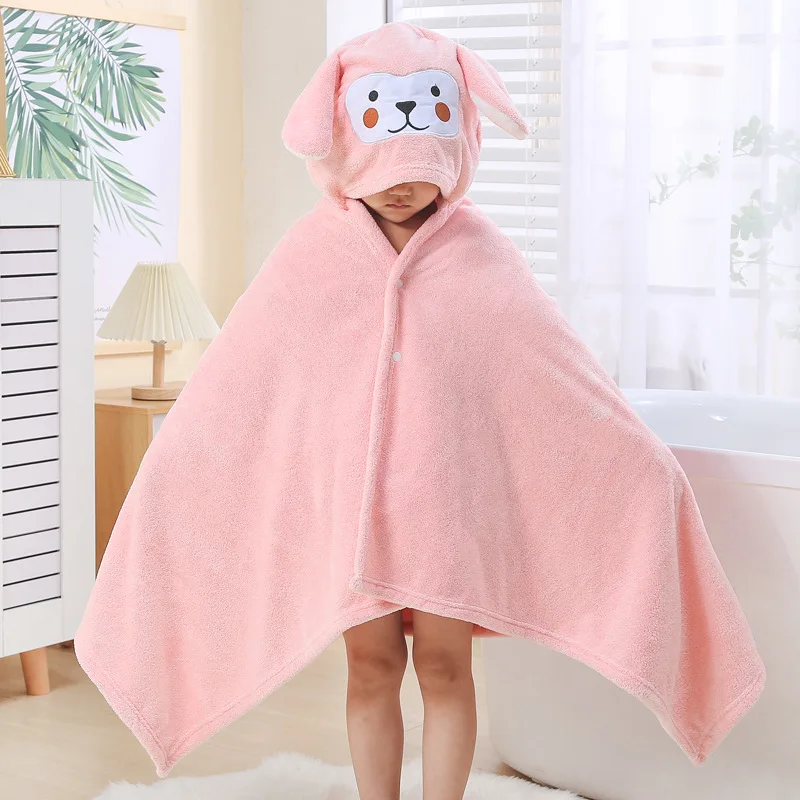 Cartoon Hooded Kid Bathrobes Shower Cape Soft Warm Bath Towels Sleepings Swaddle Blanket Baby Boy Girl Children Product A1163