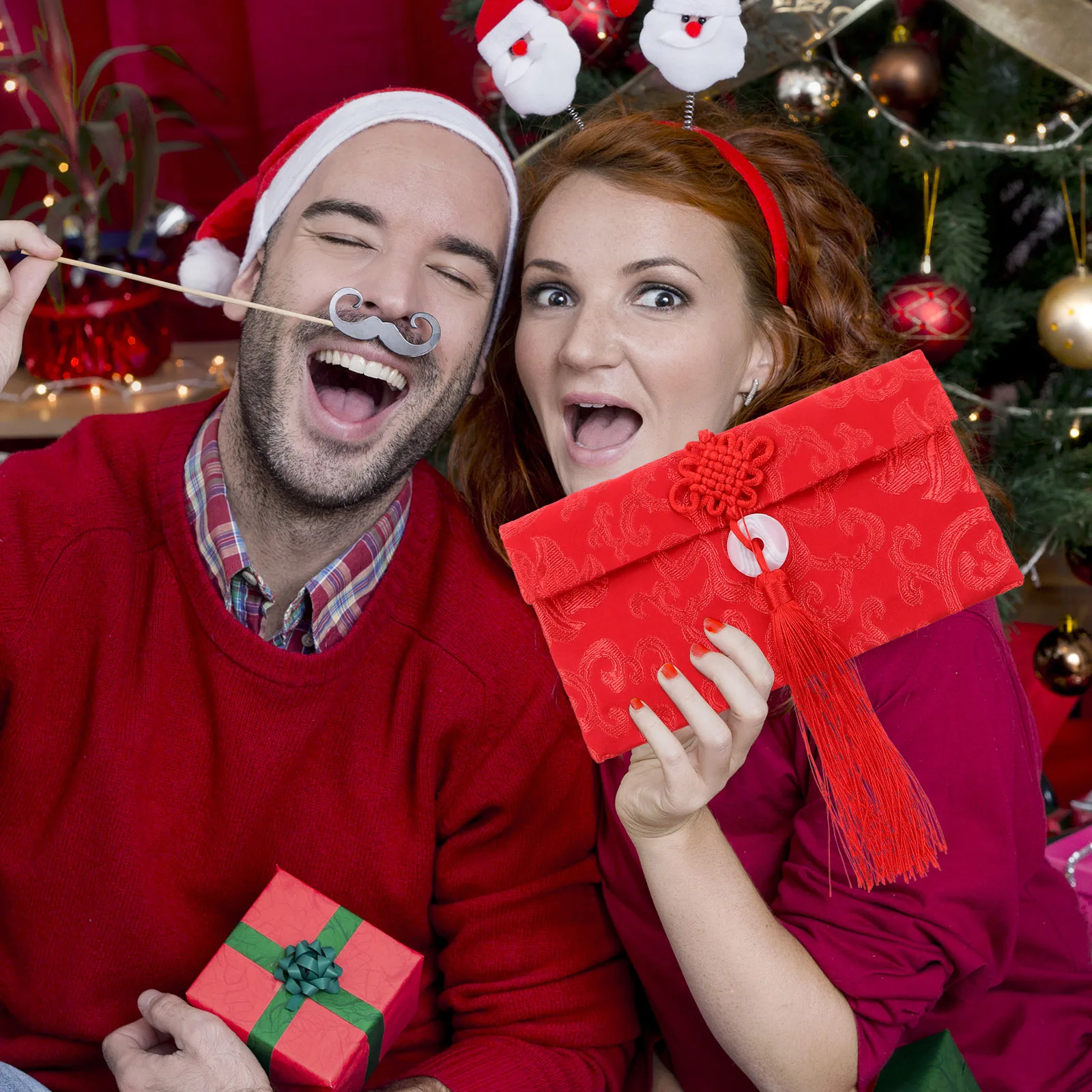 ซองแดงเทศกาลฤดูใบไม้ผลิ 2 ชิ้น ซองใส่เงินแบบญี่ปุ่น ฮงบาโอ ซองนำโชคแบบจีน กระเป๋าใส่เงินแบบเวียดนาม