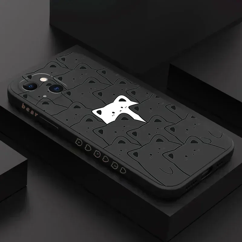 그래피티 베어 스퀘어 실리콘 케이스, 샤오미 미 13, 12, 11 라이트, 5G, 14, 13T, 12T, 12X, 12 포코 F5, X5, X3 프로용, 충격 방지 소프트 백 커버