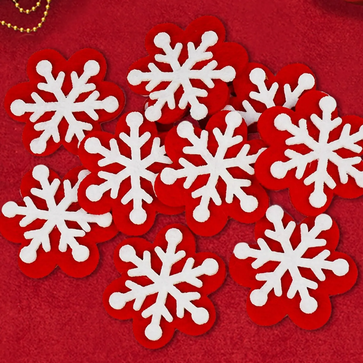 Santa Felt, Christmas Decorations Cloth Paste, Santa Snowflake Elk Ornaments Christmas Accessories 10pcs