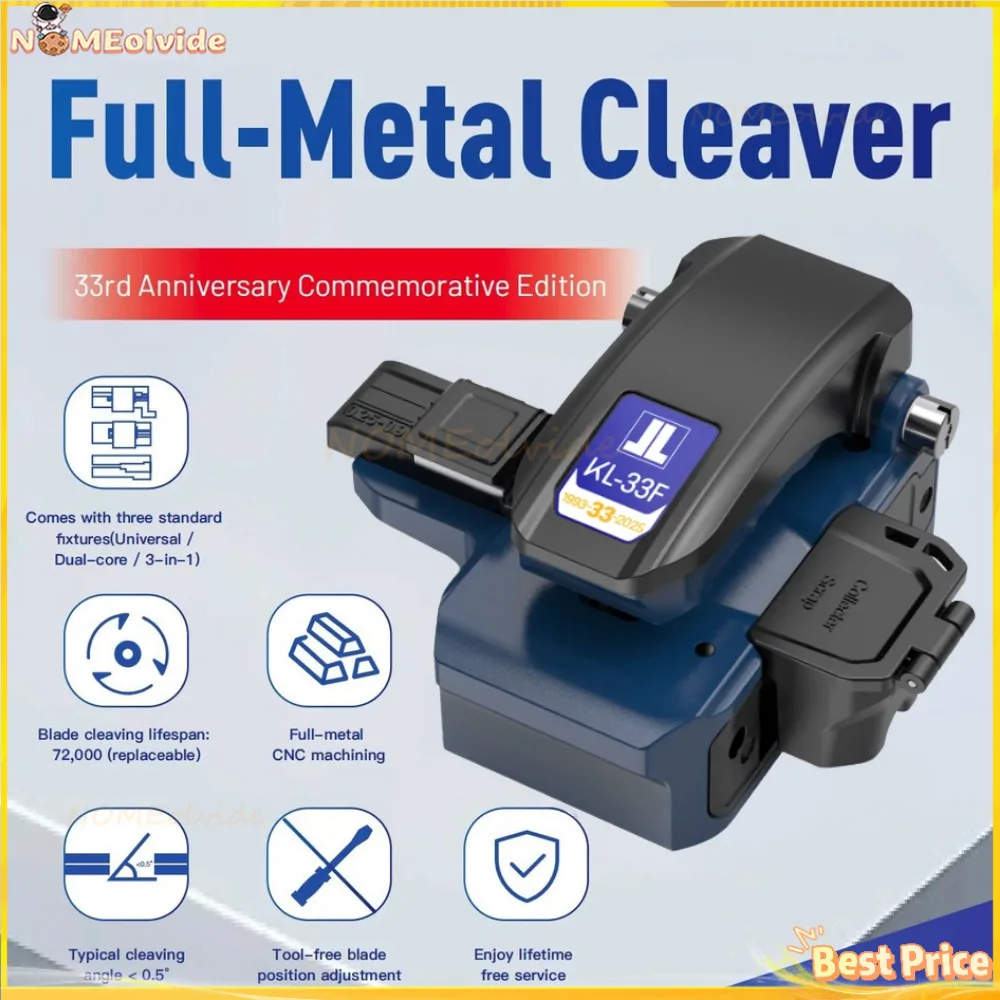 

KL-33F One-Step Fiber Cleaver JILONG Fiber Optic Fusion Splicer Fiber Cutters With Three Fiber Holders 72000 Blade Times
