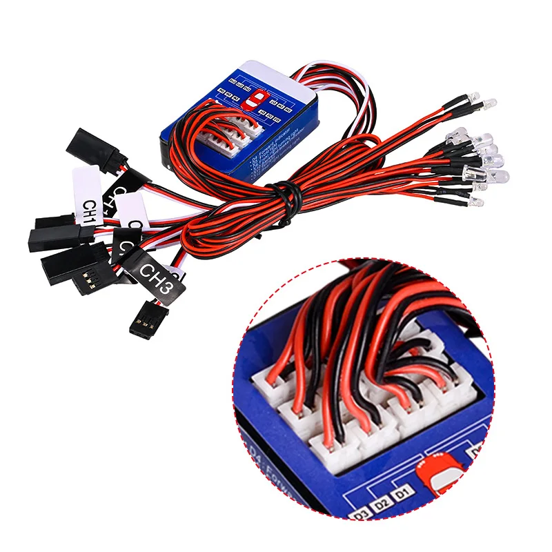 1/10 Scale RC Car LED Lighting System Kit 12 Smart Simulation Lights Yokomo Tamiya Hop-Up Options Remote Control for Drift on Ro view 2