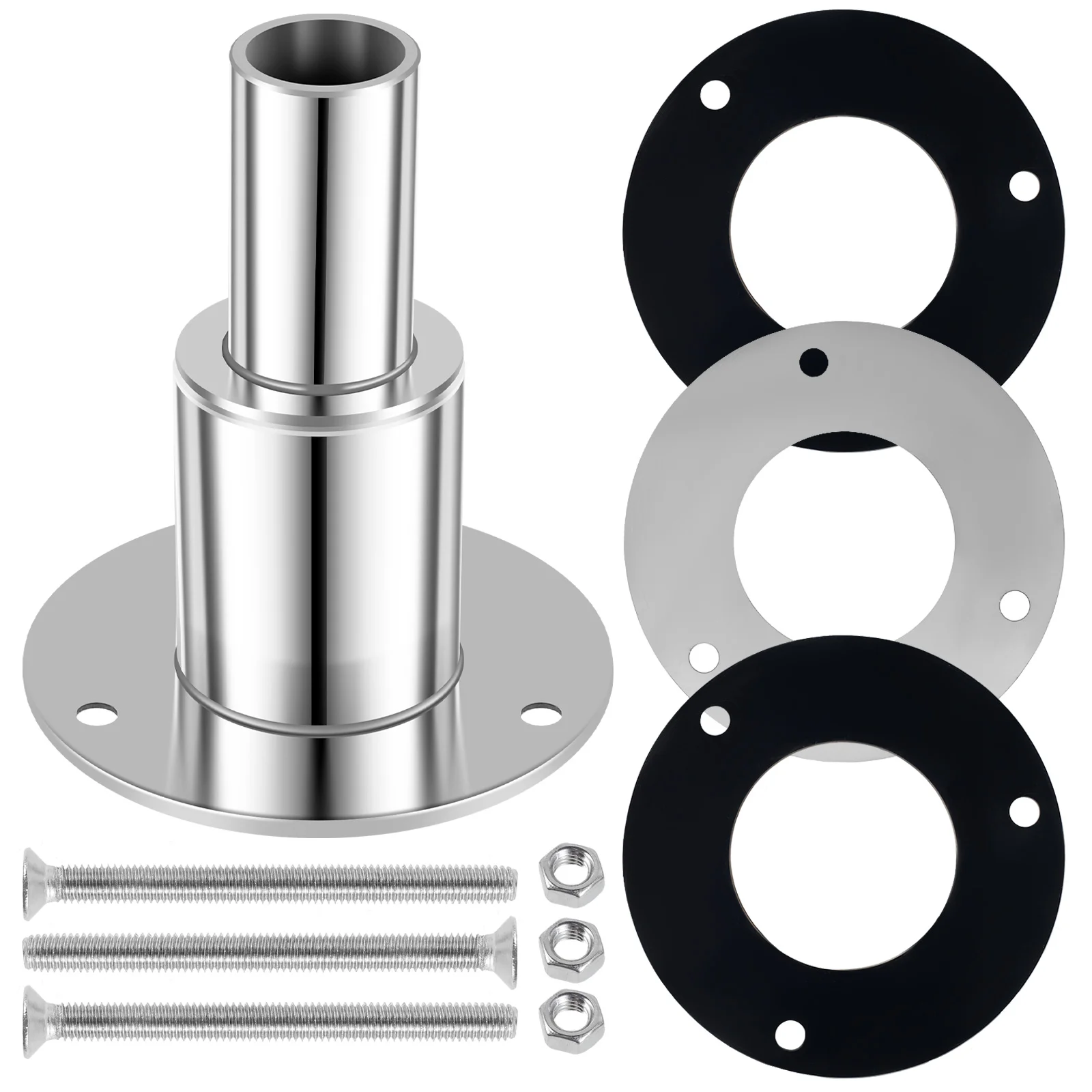 

24mm Stainless Steel 316 Thru Hull Exhaust Skin Fitting with Bolts and Nuts for Diesel Heaters For Boat Marine Truck