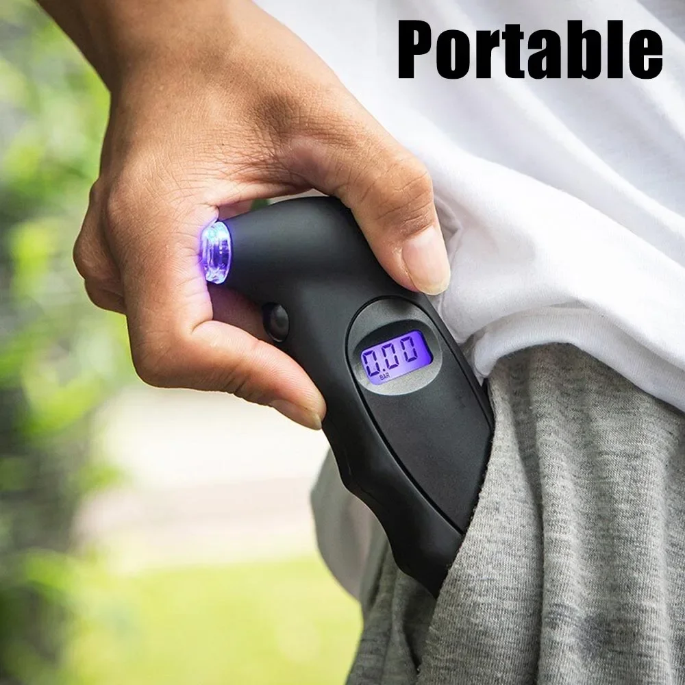 150PSI Car Portable Digital LCD Tyre Air Pressure Gauge Tester Handheld Backlight High Precision Tire Monitoring Safety Tool