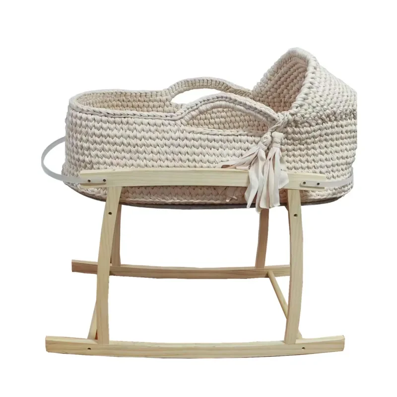 Factory Wholesale Portable Baby Moses Basket Woven Corn Corn Husk Children Crib Chairs School Dining Outdoor Use Hand Woven