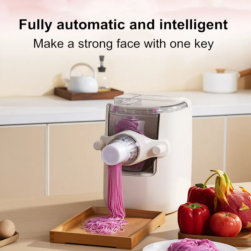 Smart Pasta Machine Automatic, 7 Moulds for Spaghetti/Fettuccine, Dough Mixer & Cutter, Compact Design for Home Kitchen,