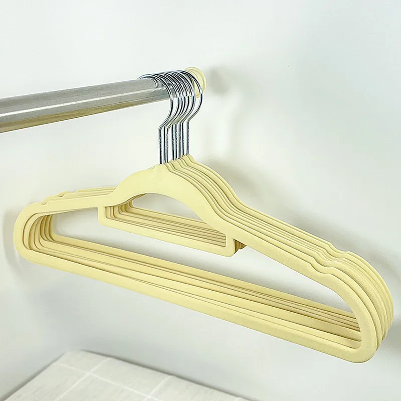 

10pcs Space Saving Children's Clothes Rack Home Non-slip Wardrobe Storage Baby Clothes Hanger Kids Plastic Velvet Clothes Racks
