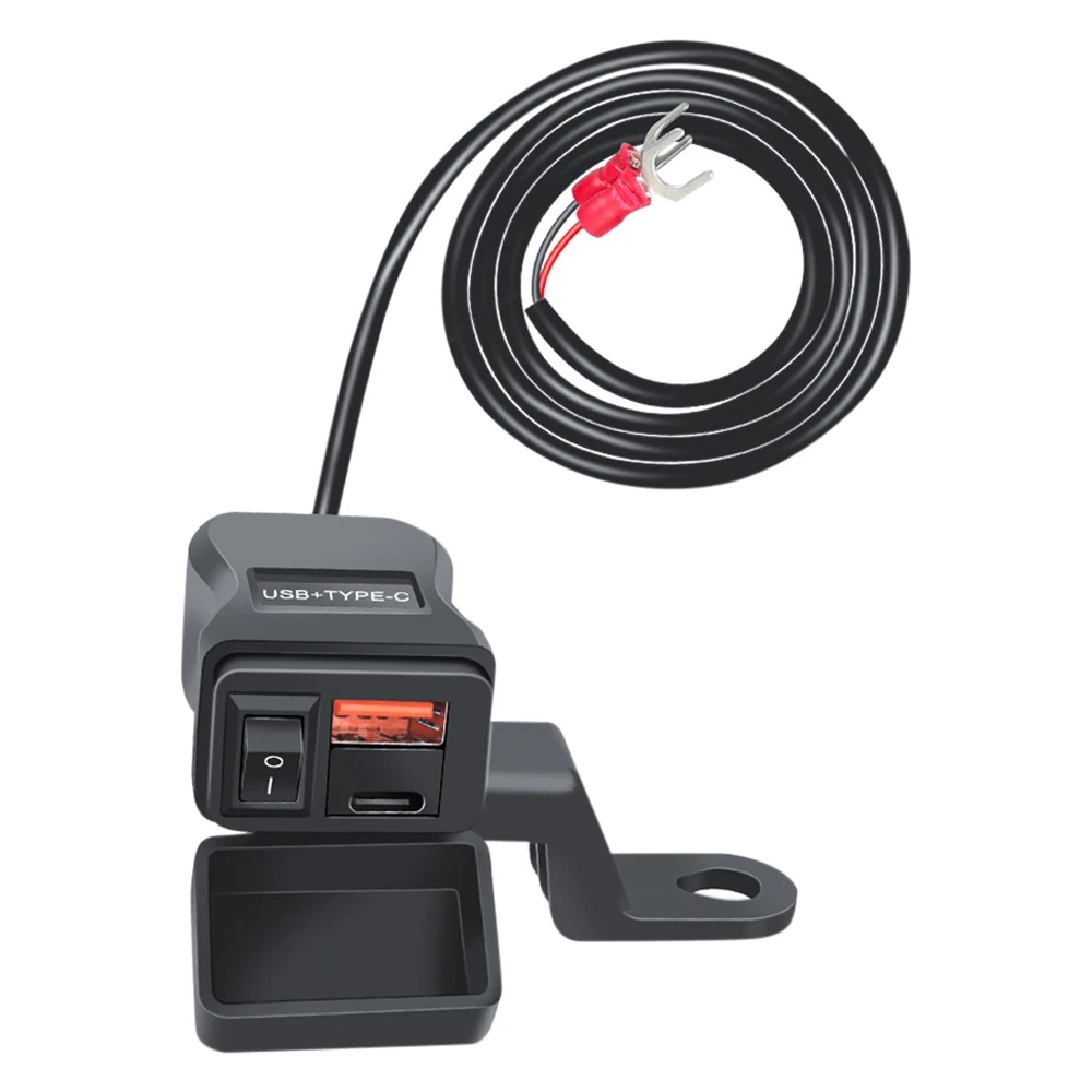 Caricatore USB universale per moto QC3.0 Manubrio Ricarica rapida Adattatore presa 12V impermeabile con voltmetro Strumenti moto