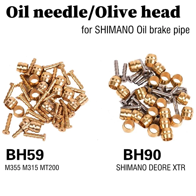10 Sets Hydraulic Brake Olive and Insert Kit – Compatible with Shimano BH59/BH90 Systems, Includes Brass Olives and Steel Insert