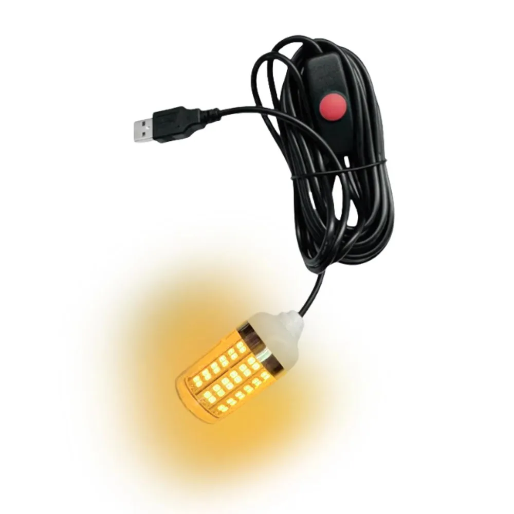 5 فولت USB تحت الماء طعم السمك مصباح 4 ألوان أضواء IP68 مقاوم للماء غاطسة الصيد مكتشف ضوء متعدد الوظائف