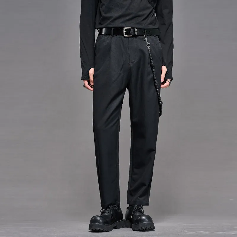 High Quality Spring and Summer Simplicity Fashion All-Match Tapered Pants Cropped Skinny Pants Men's Korean Fashion Suit Pants