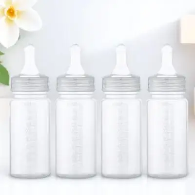 

4Pcs Disposable Baby Bottles Newborn Milk Bottle Plastic 0-3 Months Portable Feeding Bottle with Scale Baby Bottles 0-3 Months