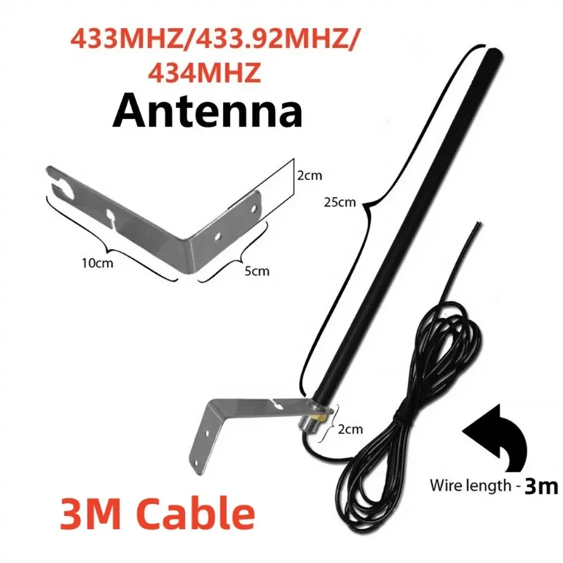 Y14A untuk Radio Pintu Garasi 433Mhz Antena Penerima Sinyal Universal dengan Kabel untuk Papan Kontrol Otomatisasi Gerbang Apa Pun atau Menerima