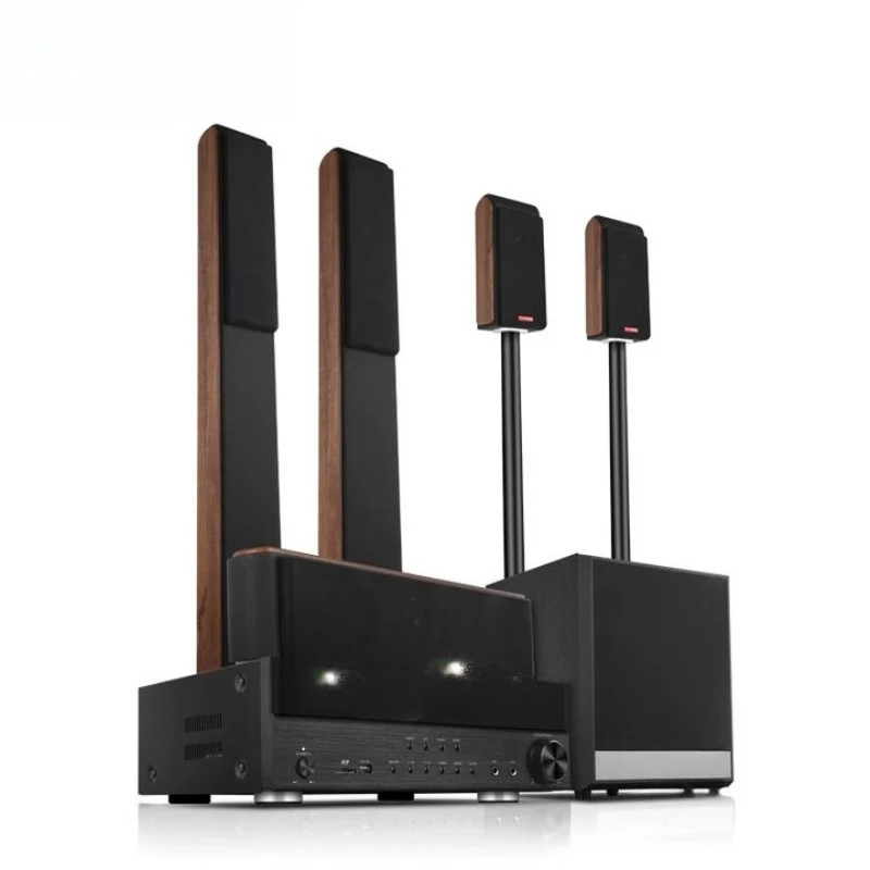 Home Theater Audio Set Home Living Room TV Wireless Surround Bluetooth Wood, Deluxe 5.1 Home Theater Audio Set