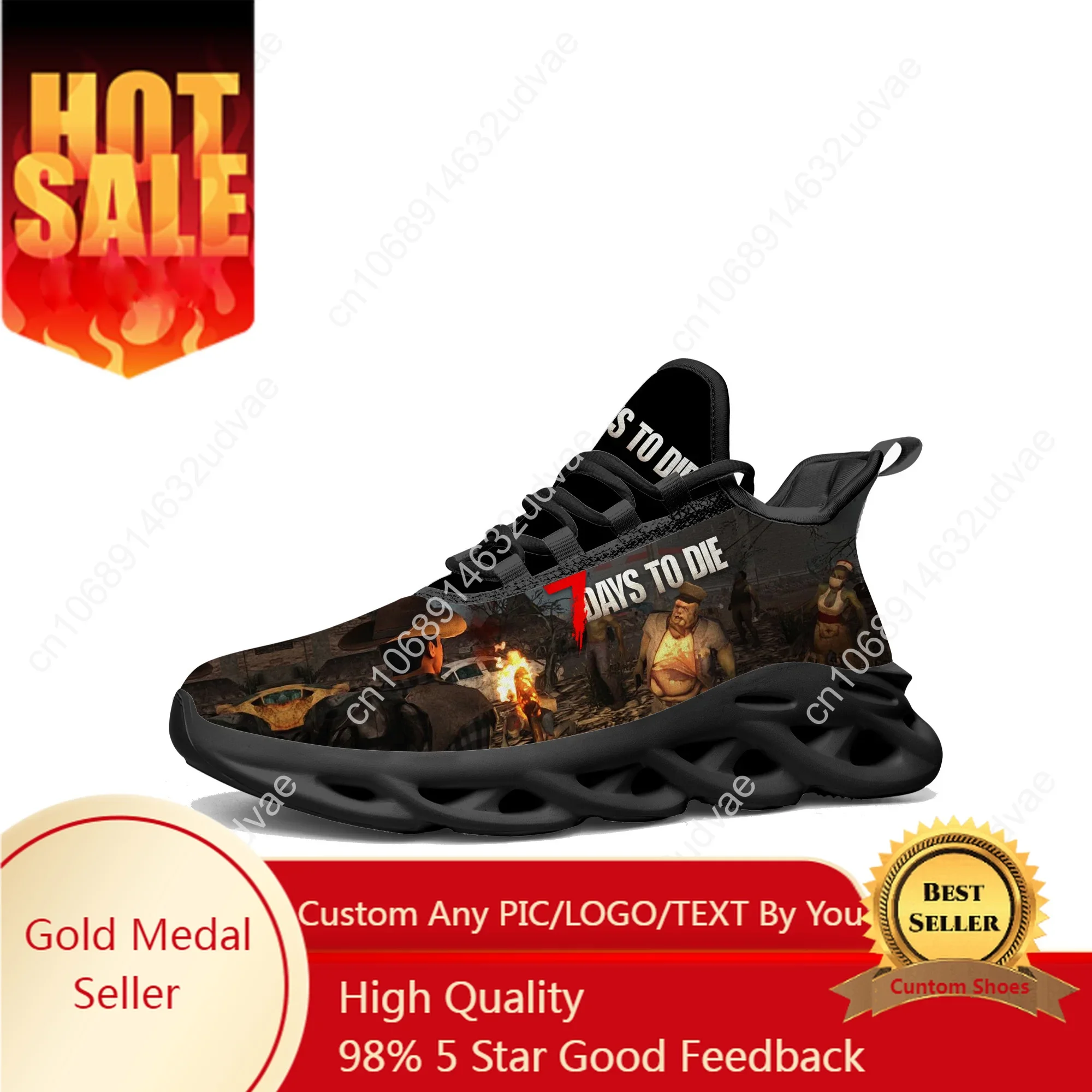 

7 Days to Die Flats Sneakers Mens Womens Teenager Sports Running Shoes High Quality Cowboy Custom Lace Up Mesh Footwear