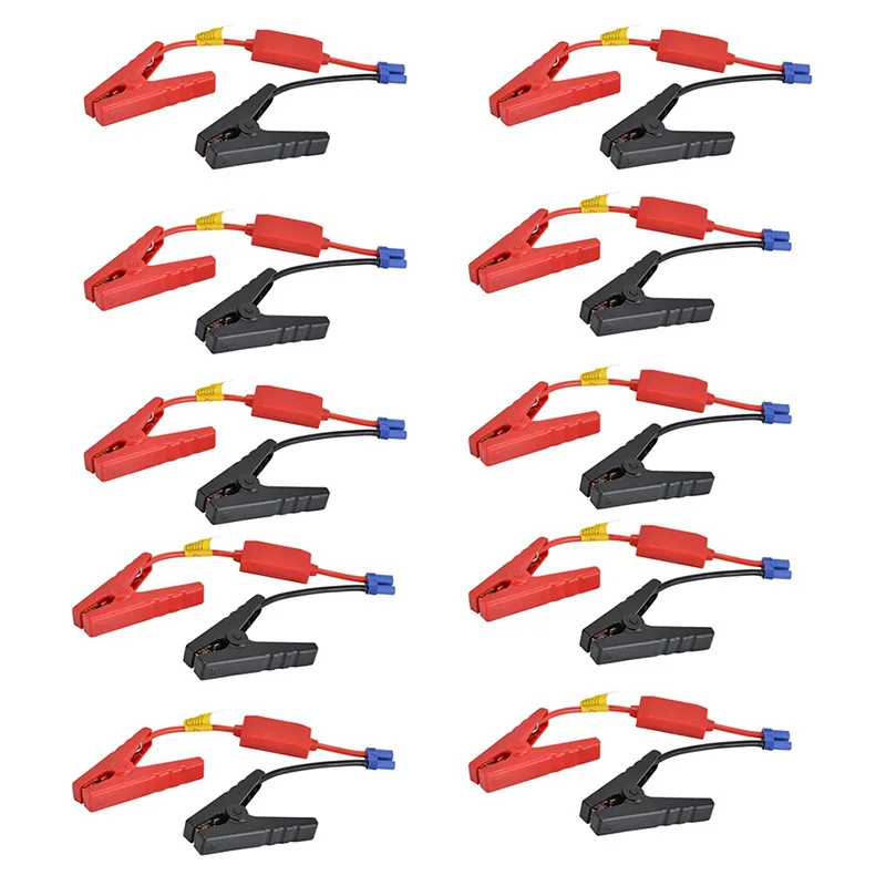 

10PCS Emergency Battery Jumper Cable EC5 Connector Alligator Clamp Clip Booster Battery for Car Trucks Jump Starter Drop Ship