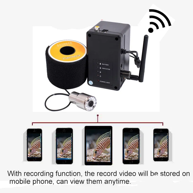 WF13WSL Underwater Fish Fishing Camera With Wireless Recording Function Support Aluminum Box 15M/30M/50M Fishing Line Cable