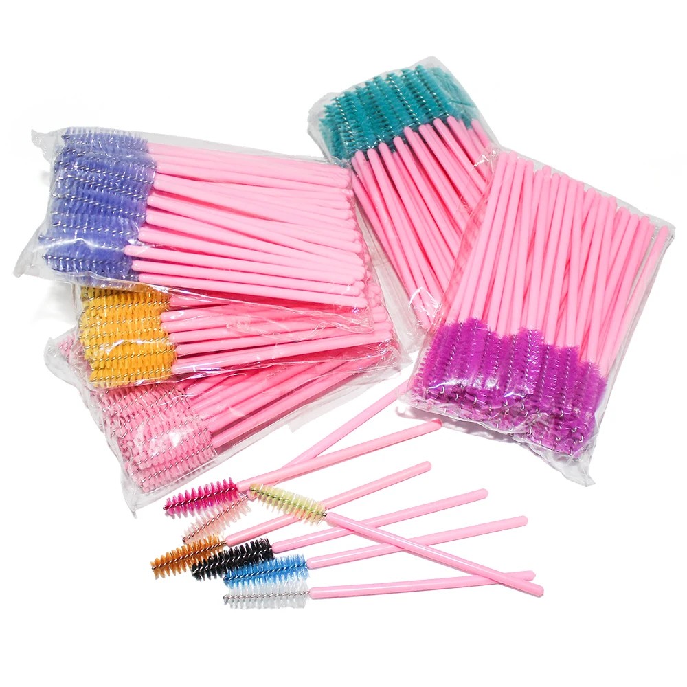 50개 마스카라 브러쉬 속눈썹 브러쉬 스풀리 속눈썹 연장용 눈썹 및 메이크업 도구 도매 속눈썹 메이크업 브러쉬