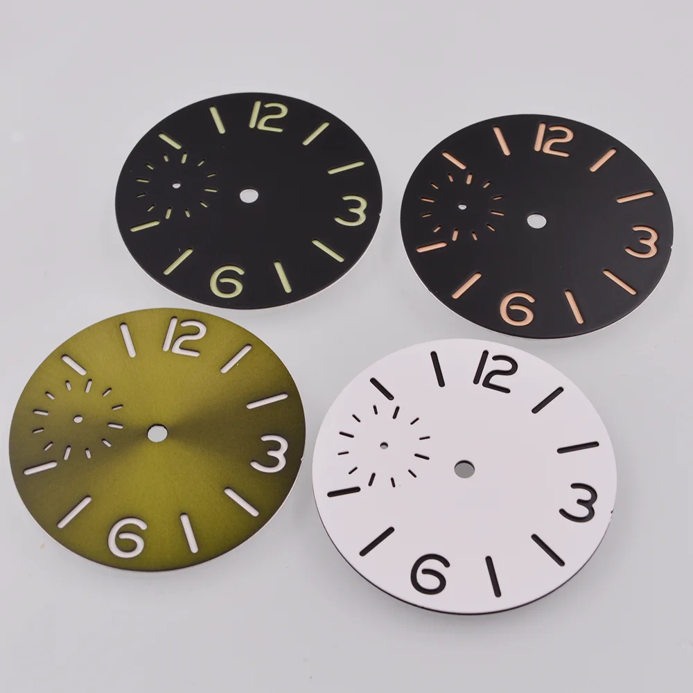 Tarcza zegarka 37 mm czarna biała niebieska zielona tarcza zielona świecąca tarcza pasuje do mechanizmu ETA 6497 Seagull ST3600