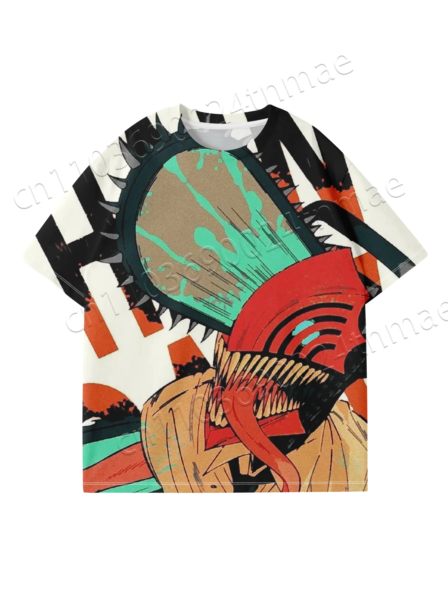 

2025 Chainsaw Man Series Vintage Inspired Graphic Top 3D Printing Adult and Child Double Sizes Quick Drying and Breathable