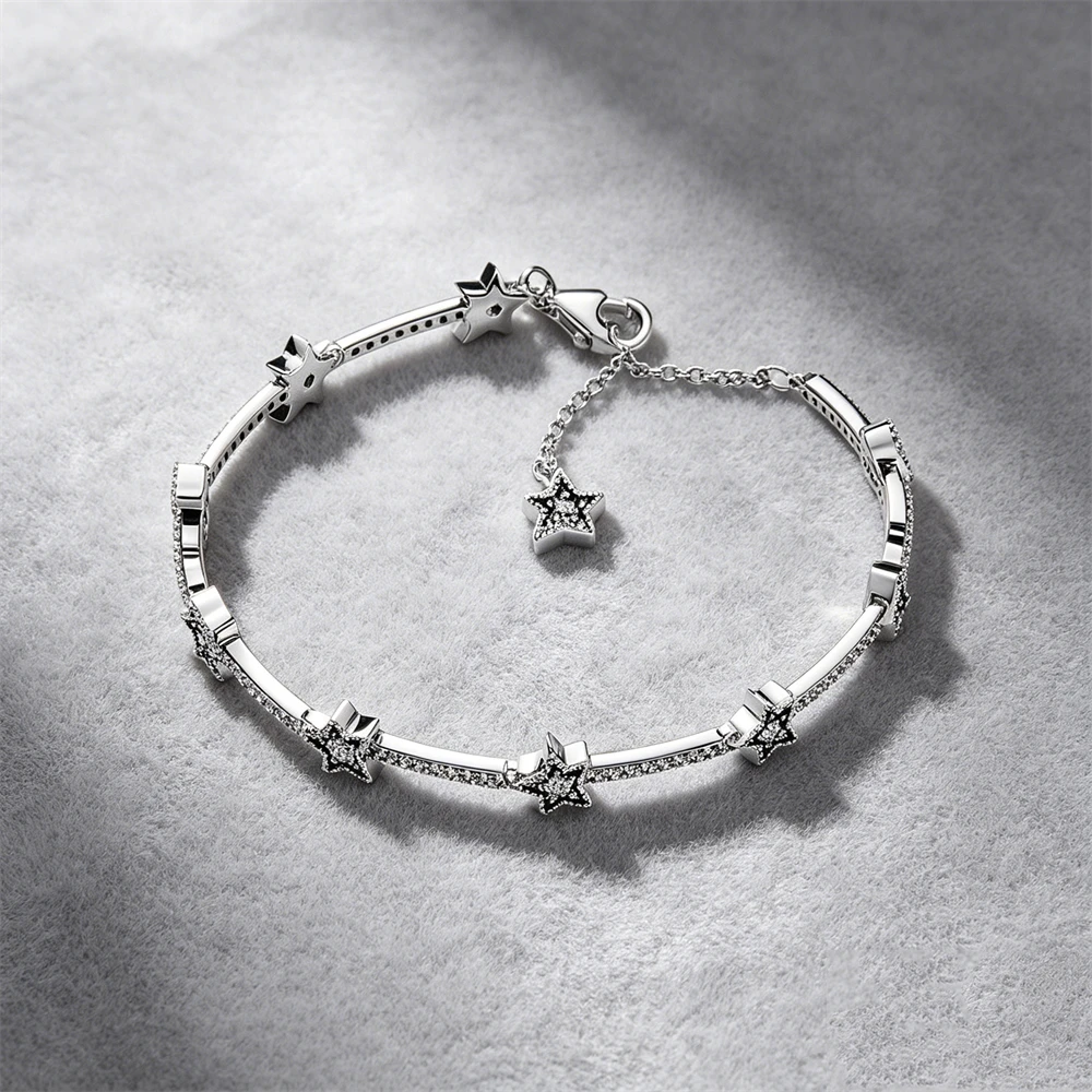 S925 Sterling Silver Zircon Bracelet Adjustable Colorful Tennis Bracelet for Women Fashion Cubic Zirconia Jewelry Party Gift view 5