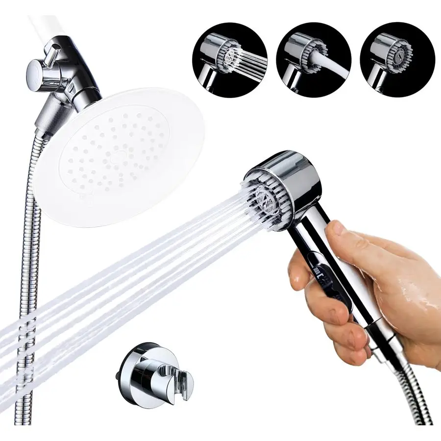 

Mode Dog Shower Attachment, High Pressure Handheld Sprayer with ON OFF Switch, G1 2 Metal Shower Diverter, 100 Inches Stainless