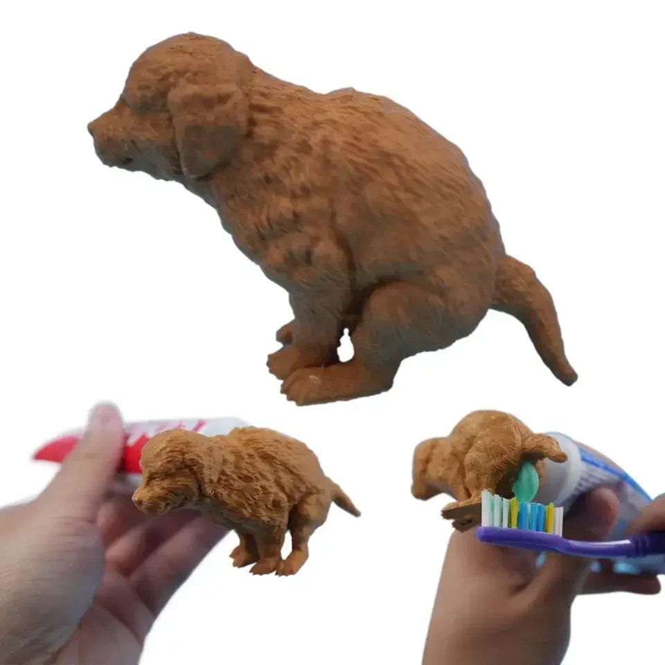 

Funny Dog Poop Toothpaste Dispenser, Cute Pet Gag Gift, Yellow Cap, Fun Bathroom Accessory