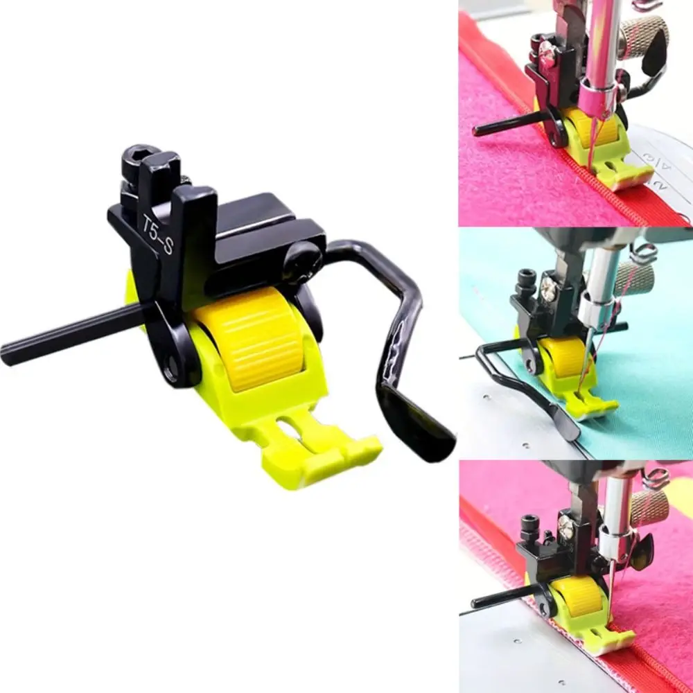 

T5-S Sewing Machine Roller Presser Foot Multi Purpose DIY Crafts Binding Quilting Sewing Machine Edge Wrapping Adjustable