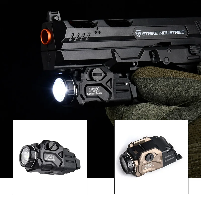 

WADSN Tactical Metal PX1 Flashlight Pistol Light 20mm Picatinny Rail for Glock 17 G18 G19 Scout Lamp TTI Airsoft Accessories