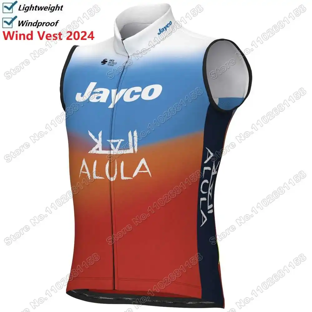 2025 JAYCO ALULA فريق الدراجات سترة يندبروف الرجال الرياح سترة الطريق الدراجات جيرسي أكمام دراجة سترة واقية دراجة الملابس