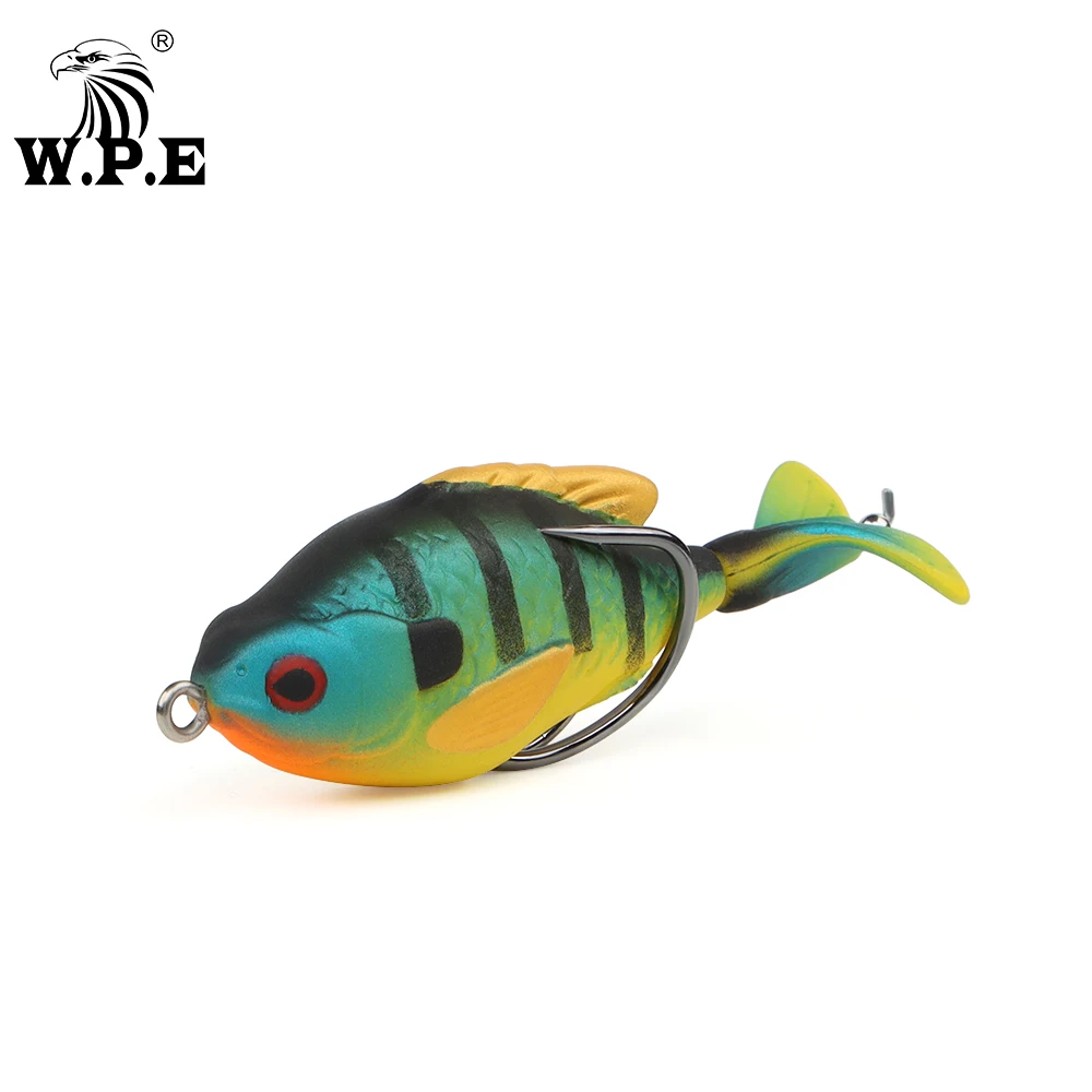 W.P.E 1 pz richiamo di Pesca 75mm 10 colori richiamo morbido falso richiamo TopWater simulazione galleggiante esca artificiale attrezzatura da Pesca Pesca