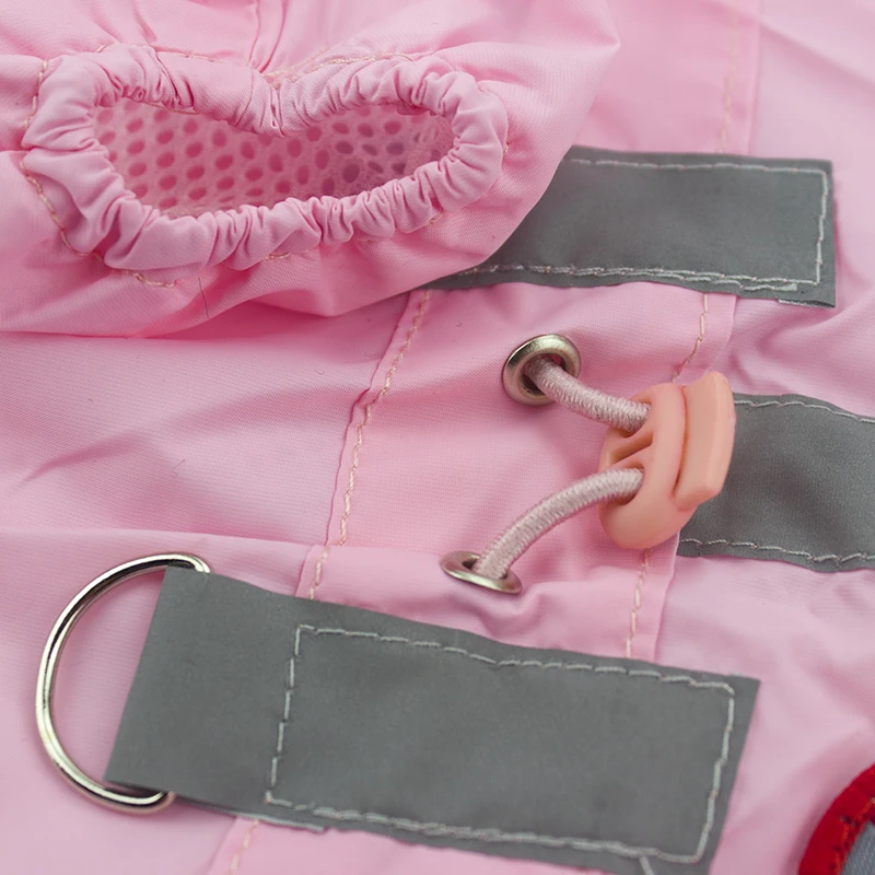 Lovely Raincoat Dog Soft Material Waterproof Puppy Raincoat Hooded Pink Red Pet Dog Raincoat XS-XL Rainny Days Clothes For Pet