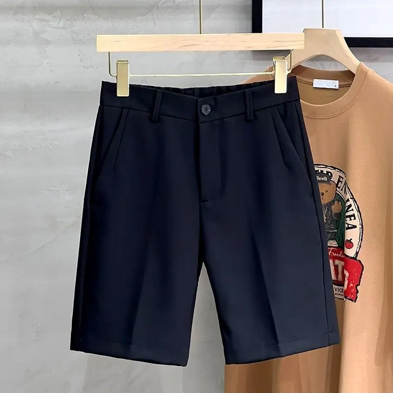 Five-point Suit Pants for Men Korean Style Business Shorts Trousers Slim Mid-pants Without Ironing Thin Casual Trousers - Image 6