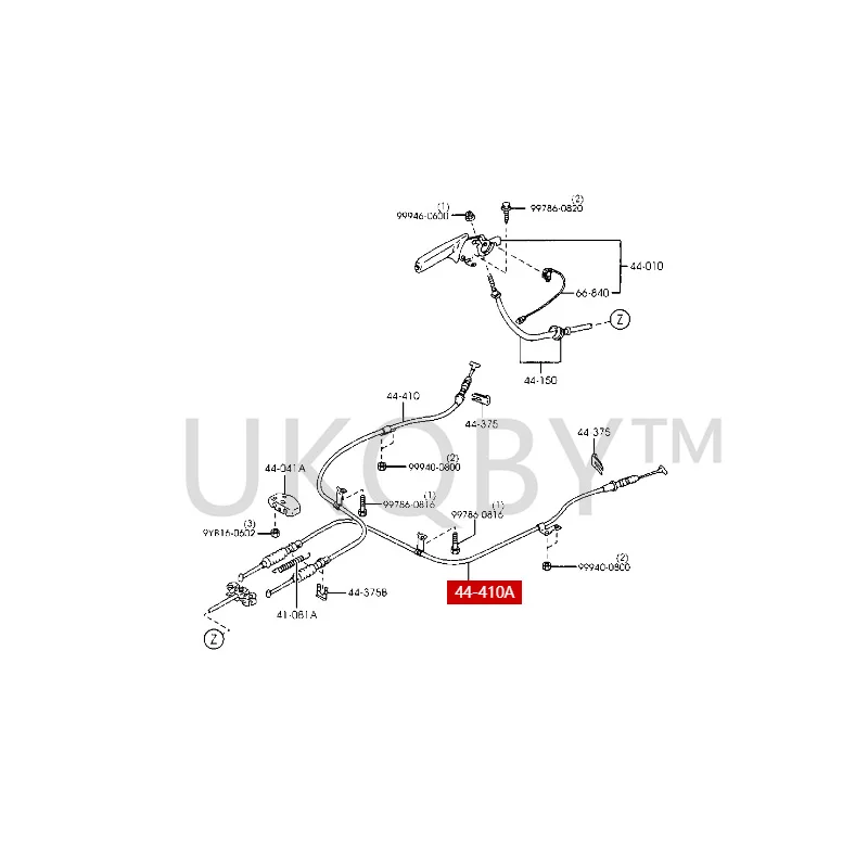 GE7C44410D Suitable for Ma zd a 323 Fumeilai 2nd Generation Haifuxing Rear handbrake cable and rear brake wire drawing