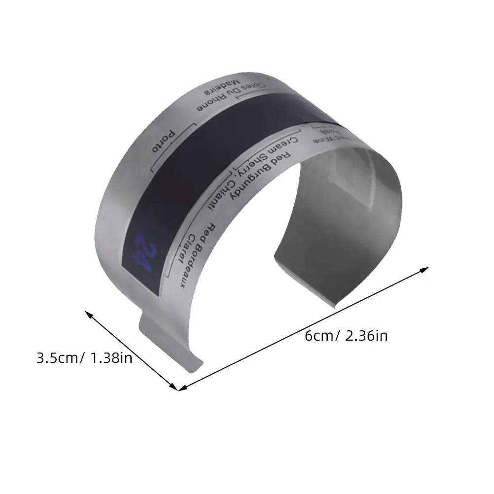 Stylish Stainless Steel Wine Thermometer Bracelet Digital Precise Bottle Temperature Gauge for Home Cooking Temperature Gauge
