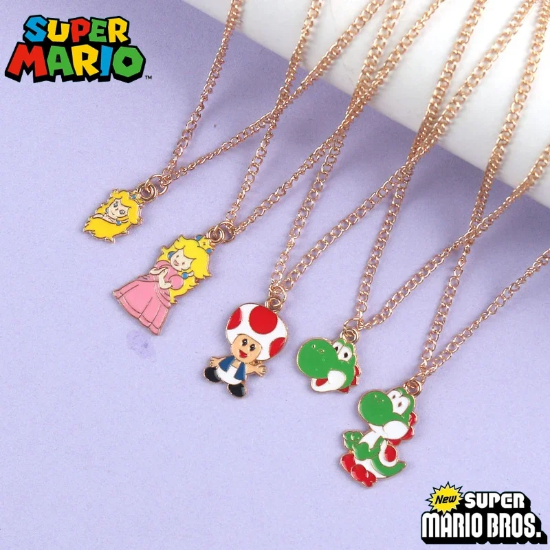 

Super Mario Bros Cartoon Cute Necklace Classic Game Anime Character DIY Choker Mushroom Turtle Shell Pendant Jewelry Gift