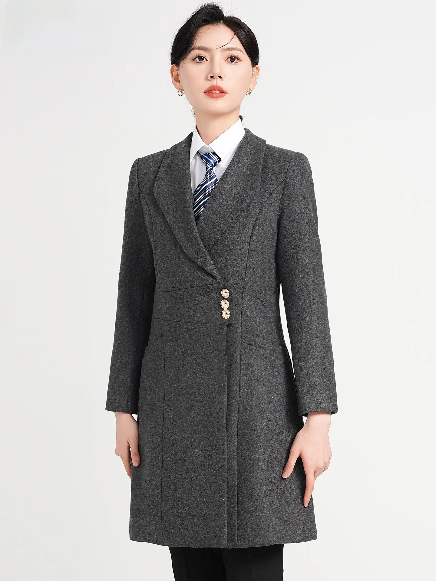 

Шерстяное пальто женское зимнее на хлопковой подкладке, профессиональный костюм для ювелирных магазинов и работы в отелях