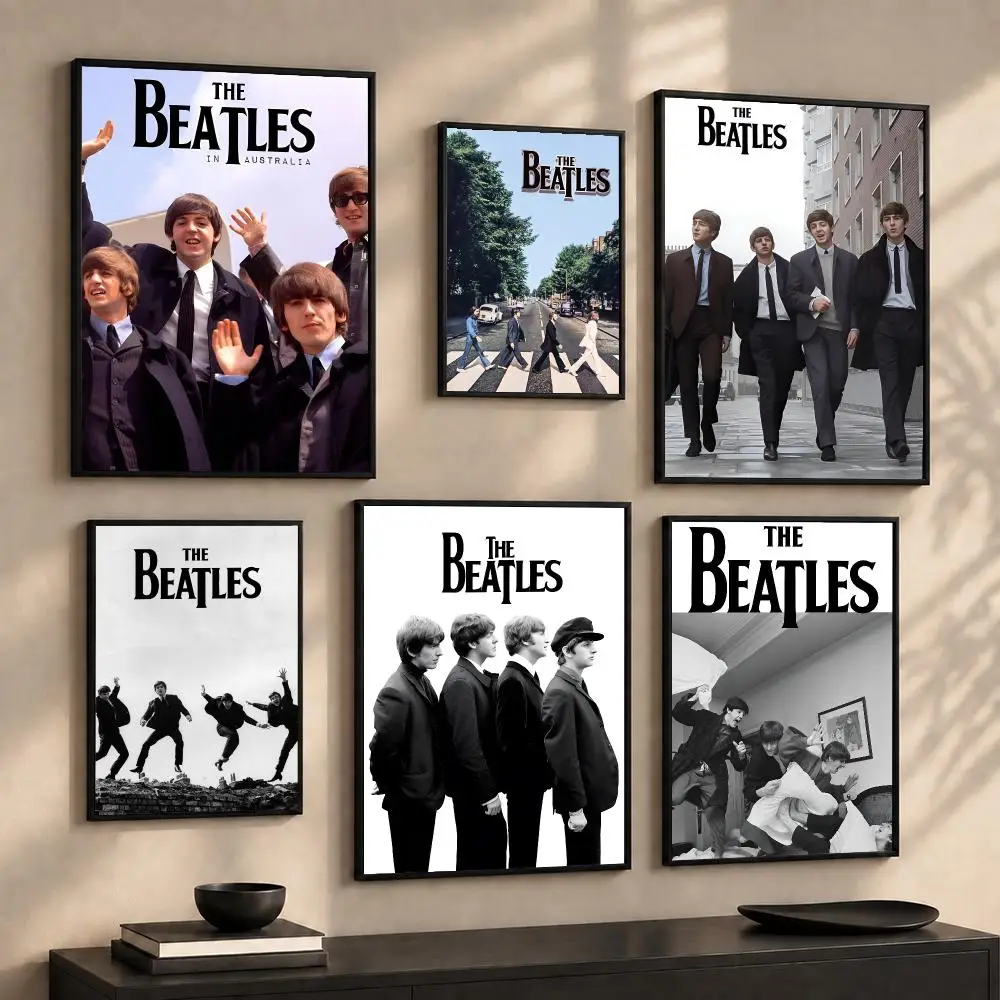 Rock Band The B-Beatles Painting Calligraphy Canvas Wall Art Prints for Living Room Bedroom Home Decor Gift