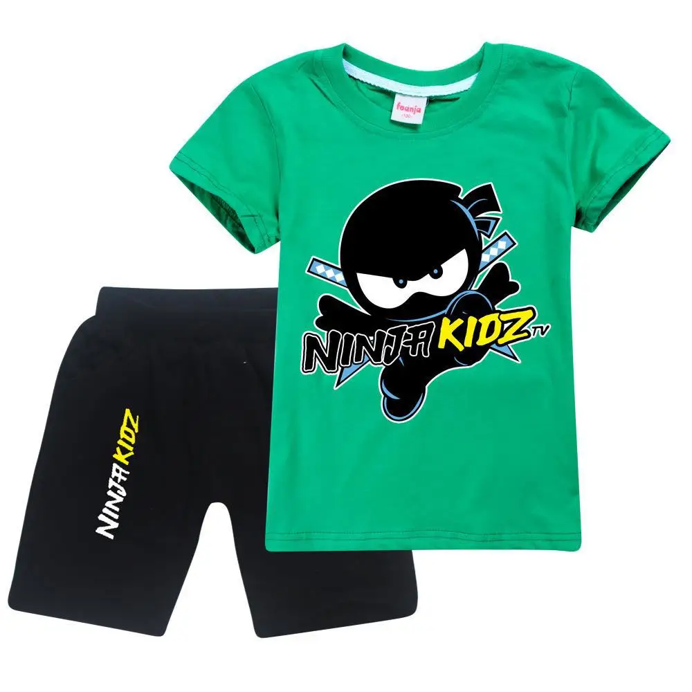 Gra NINJA KIDZ kostium niemowlęce dziewczynki letnie ubrania dla dzieci kreskówka strój sportowy maluch chłopcy Catnap T Shirt + szorty 2 szt zestawy